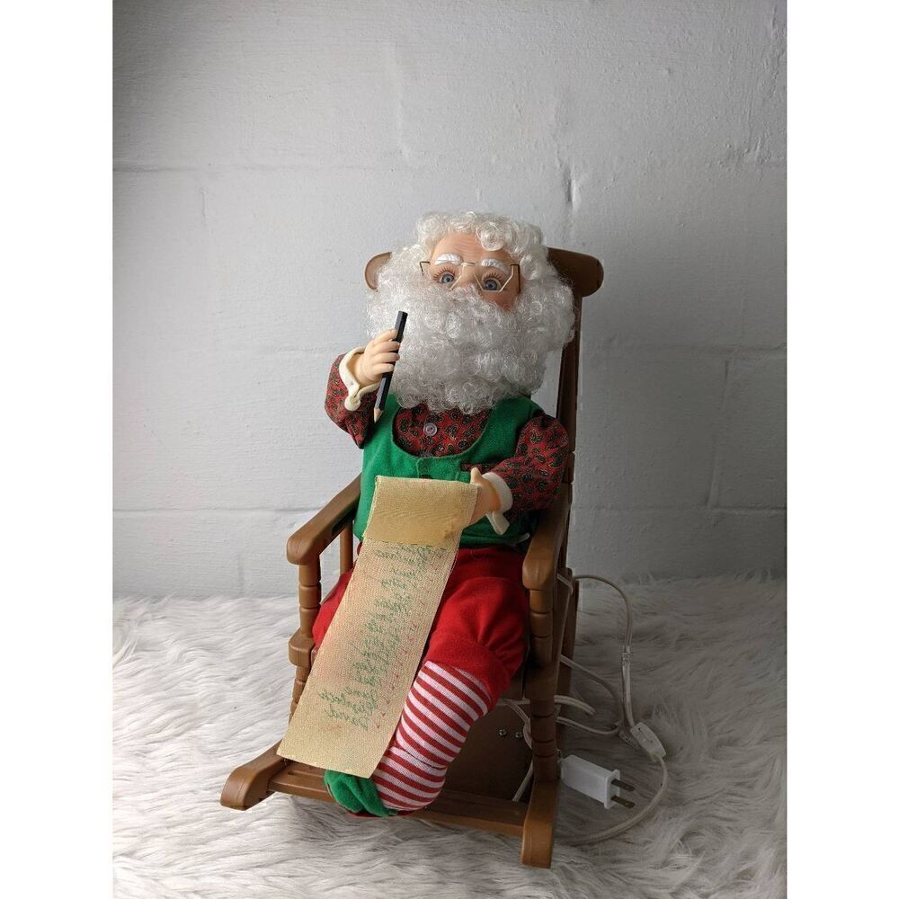 Santa's Best Animated Collectible Santa 18” Santa Claus in Moving Rocking chair‎